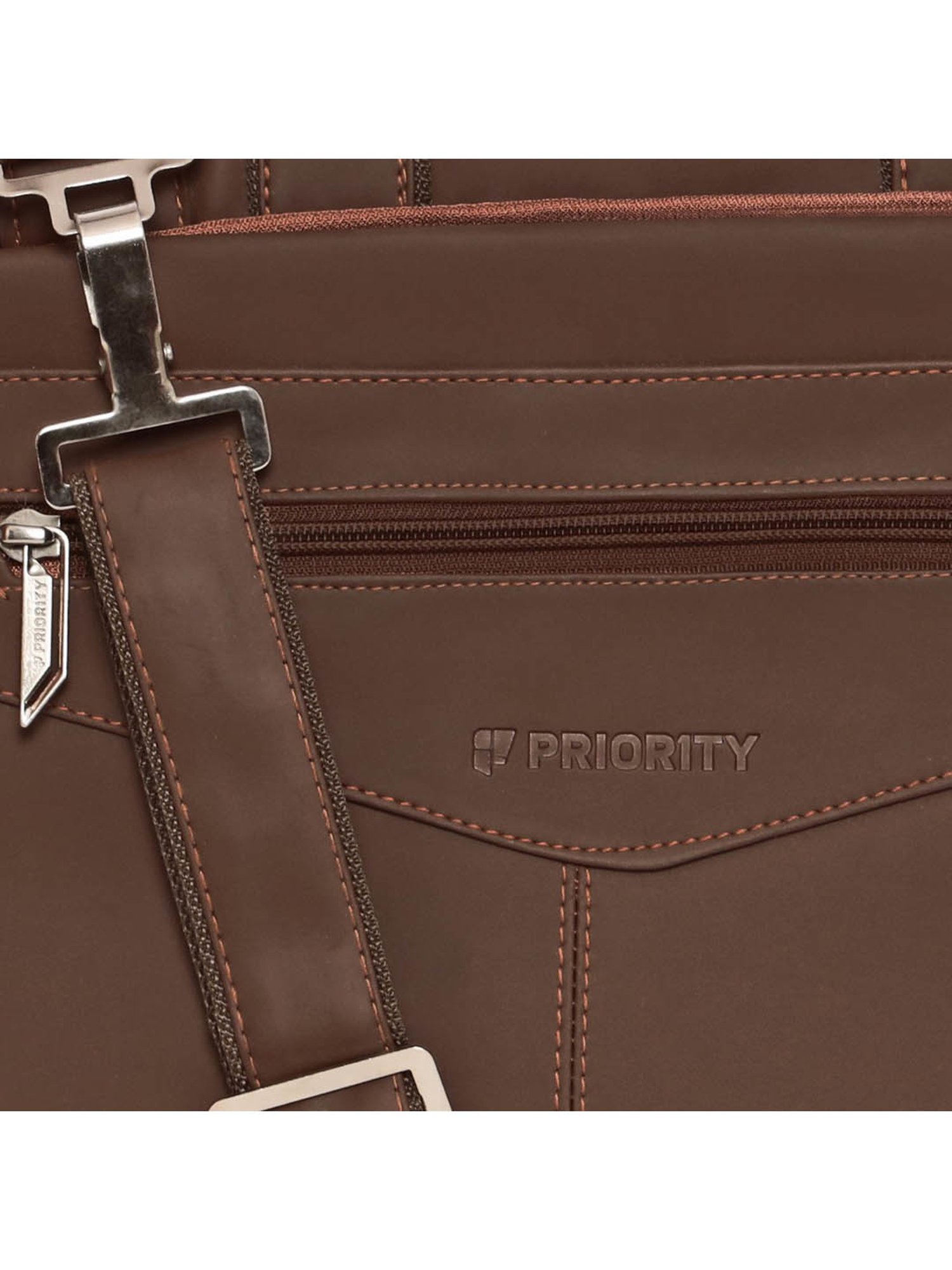 Priority Brown Synthetic Large Messenger Bag
