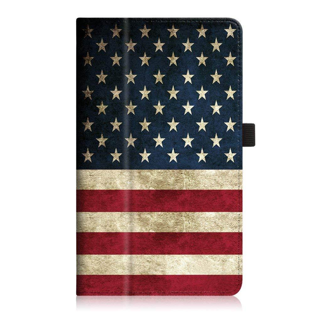 Fintie Folio Case for Samsung Galaxy Tab E 9.6 - Slim Fit Premium Vegan Leather Cover for Tab E/Tab E Nook 9.6-Inch Tablet (SM-T560/T561/T565 & SM-T567V Verizon 4G LTE Version), US Flag