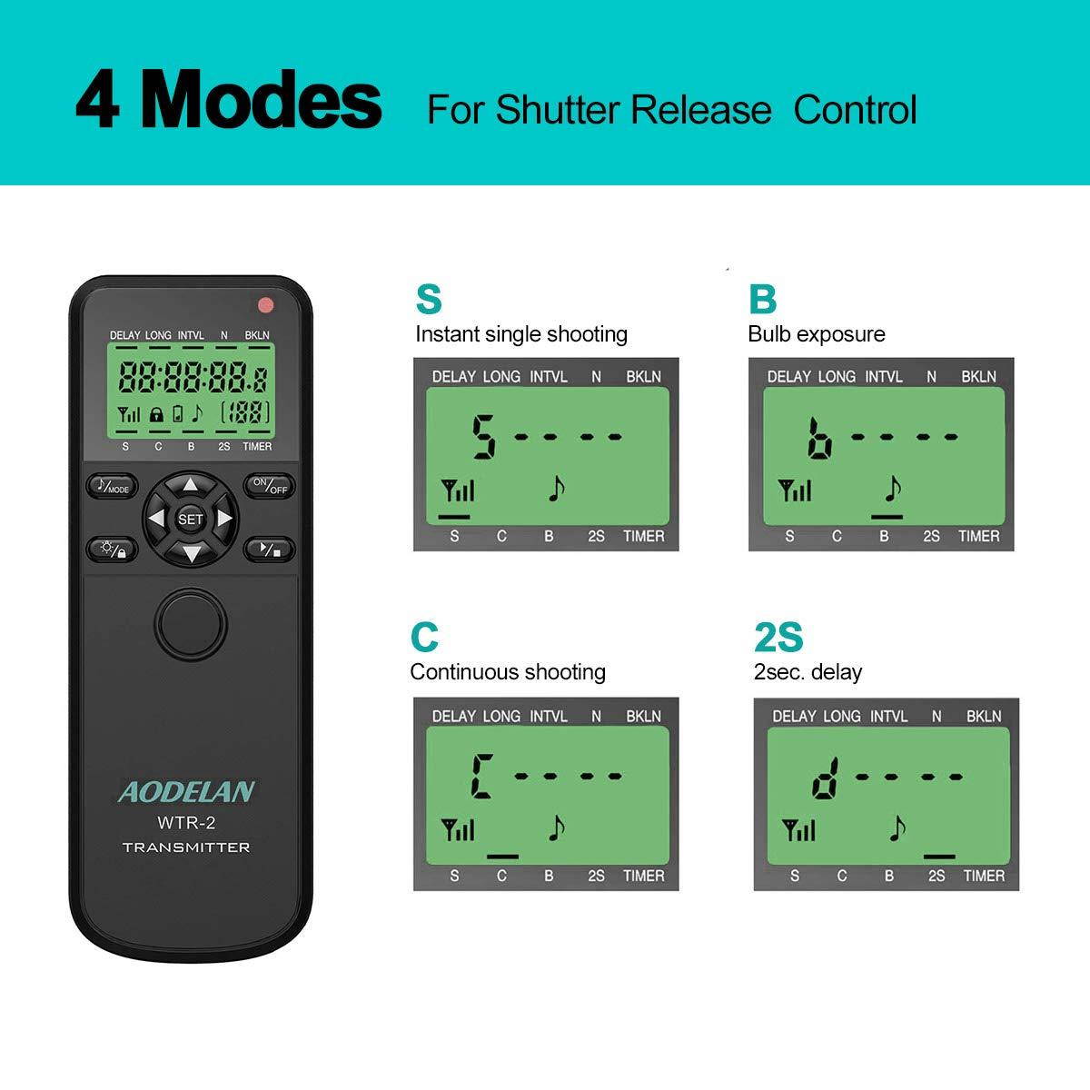 Camera Wireless Remote Control, Timer Shutter Release with Intervalometer and Wired Release Cord for Canon EOS M6 Mark II 90D R 80D 77D 70D 60D 800D 200D 7D Series 5D Series T7 T6i T6s T5i