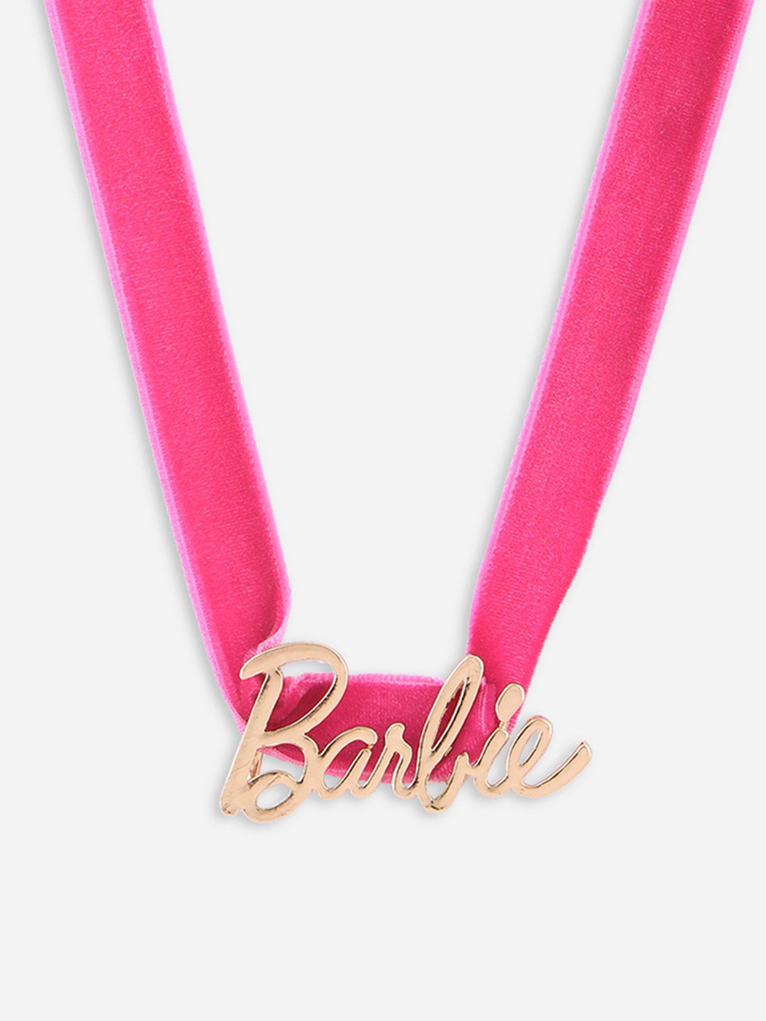 ToniQ Barbie Engraved Casual Pink Velvet Choker Necklace For Women