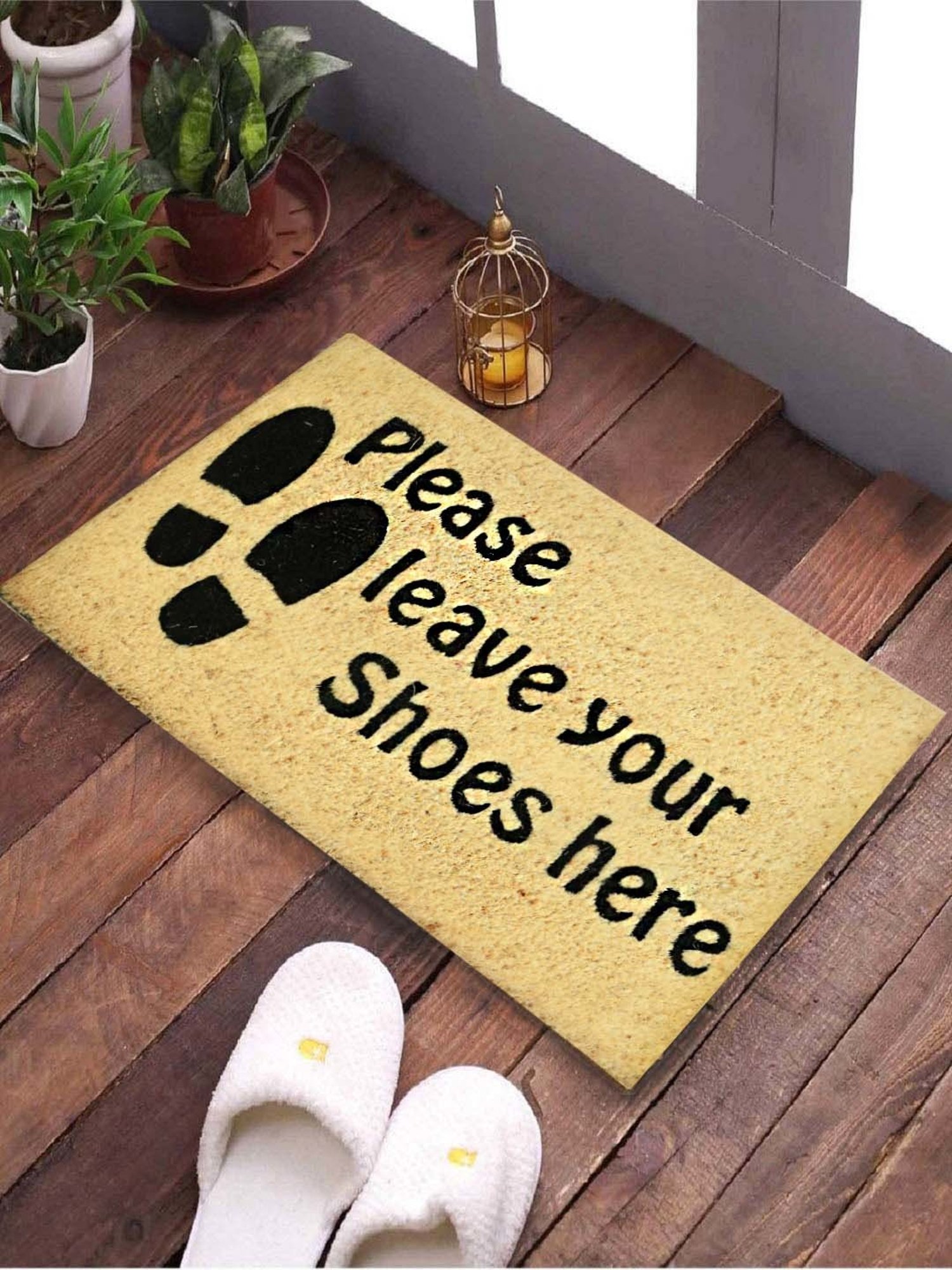 Saral Home Black Jute 1791 GSM Door Mat - Set of 1
