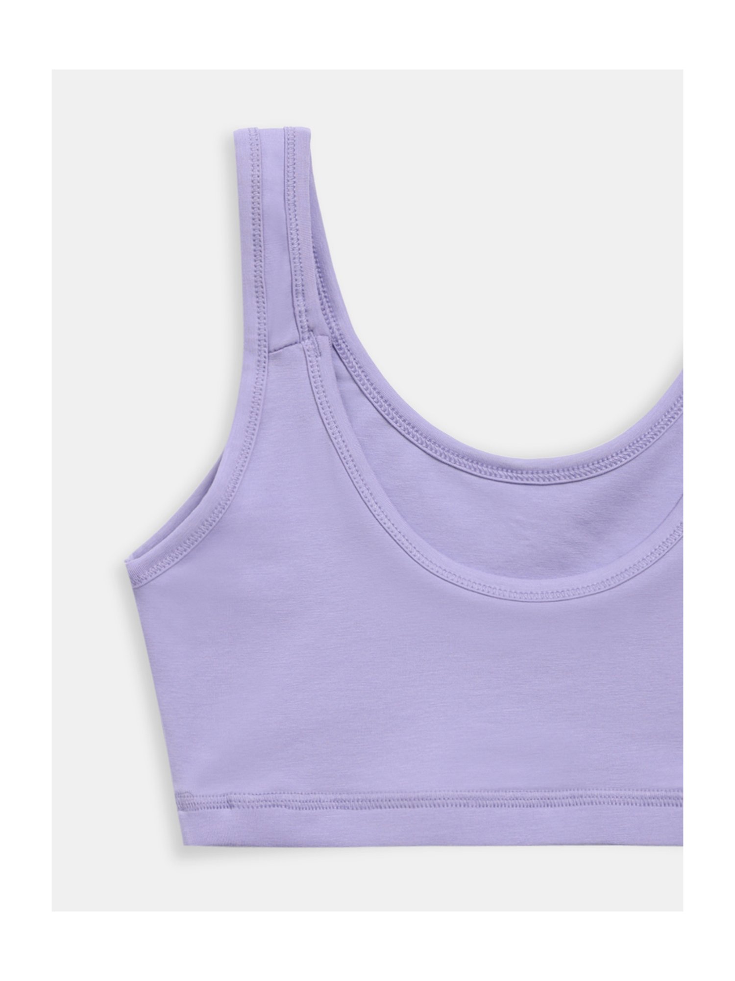 Sillysally Kids Purple & Pink Solid Active Bra (Pack Of 2)