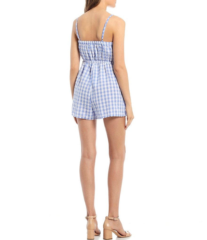 Celebrity Pink U-Back Frayed Hem Shortalls