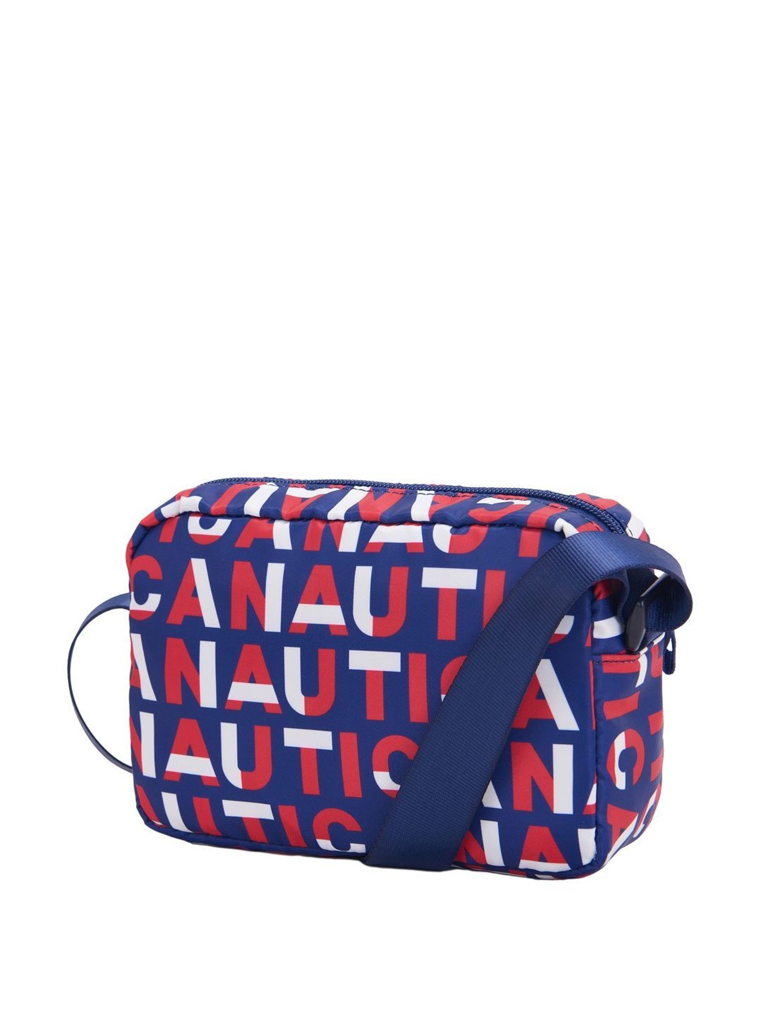 Nautica Navy Blue & Red Printed Medium Sling Handbag