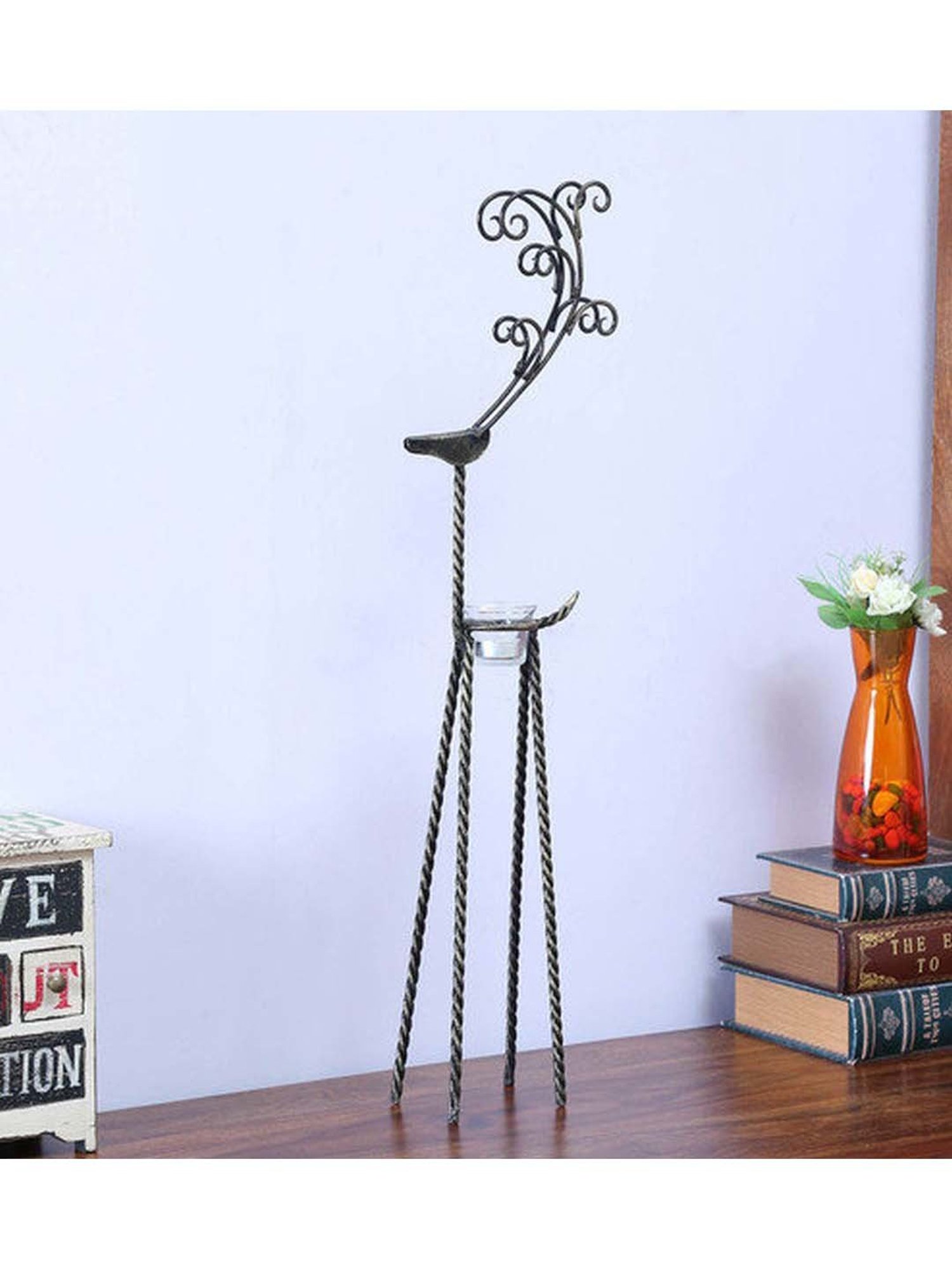 Artisans Rose Black Animal Figurine Candle Holder - Set of 1