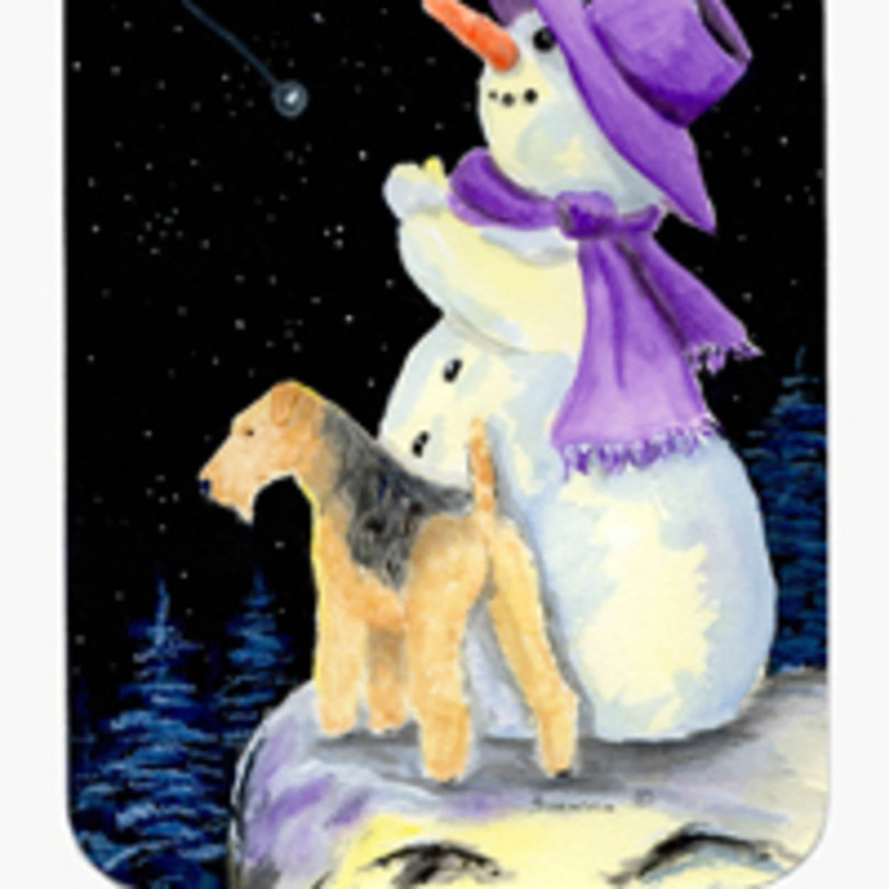 Snowman with Lakeland Terrier Mouse Pad / Hot Pad / Trivet