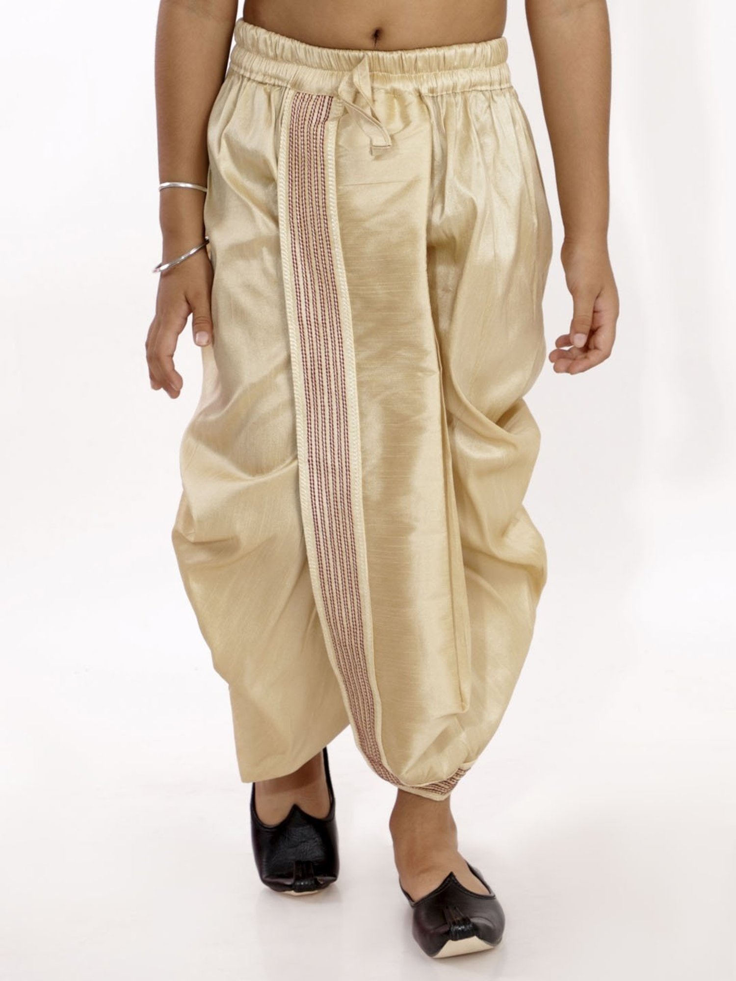 VASTRAMAY Kids Golden Embroidered Dhoti