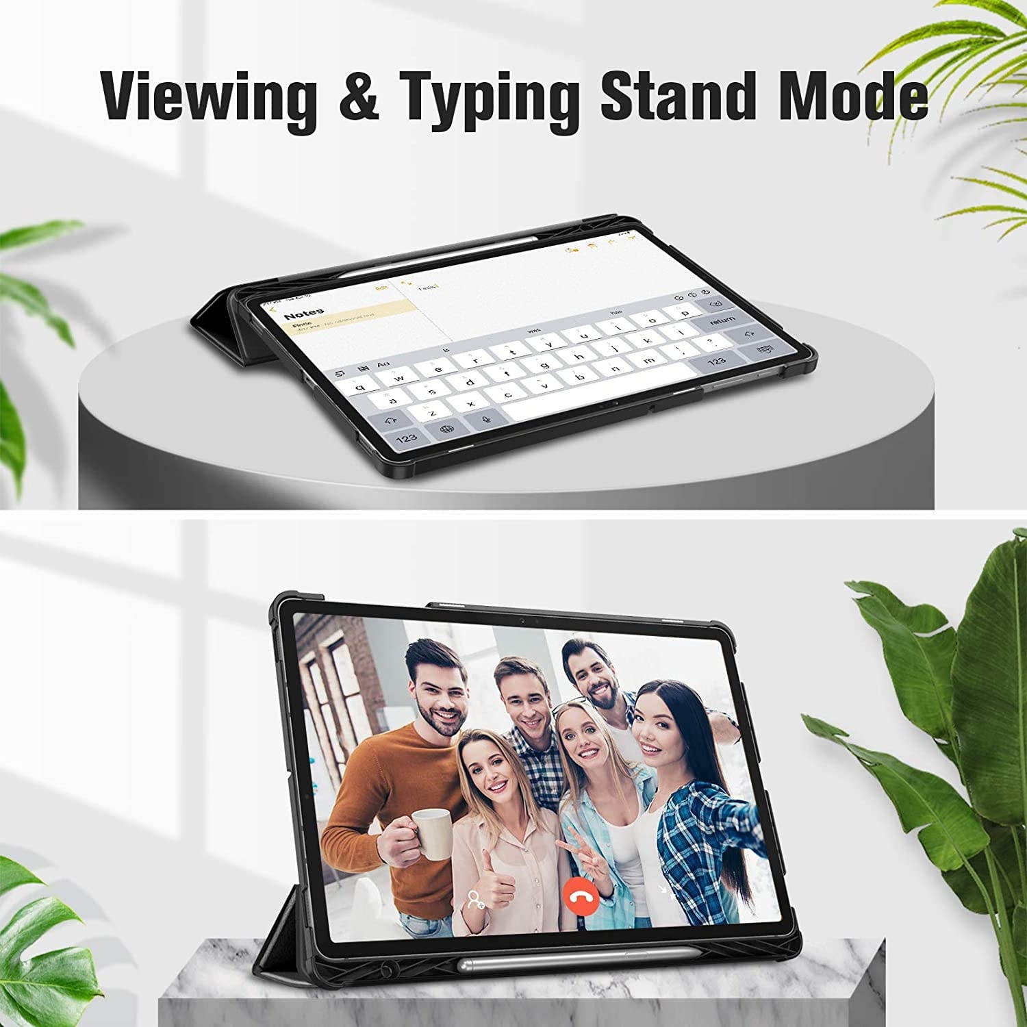 Fintie Slim Case for Samsung Galaxy Tab S7 Plus 12.4'' 2020 (Model SM-T970/T975/T976/T978) with S Pen Holder, Ultra Lightweight Tri-Fold Stand Cover with Auto Wake/Sleep, Black