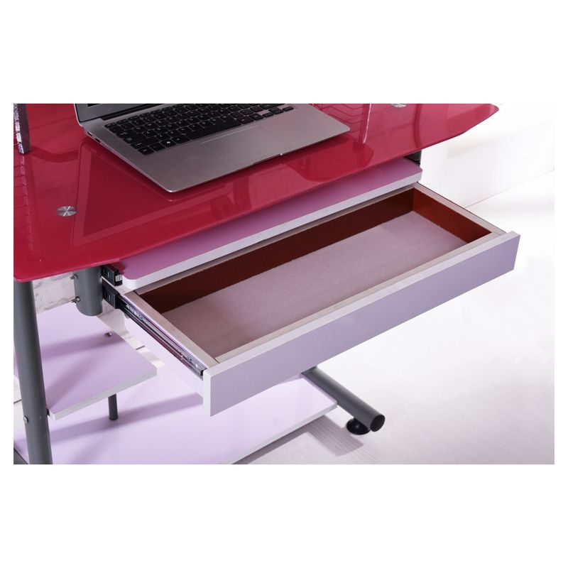 Computer Desk Pink - Hodedah Import