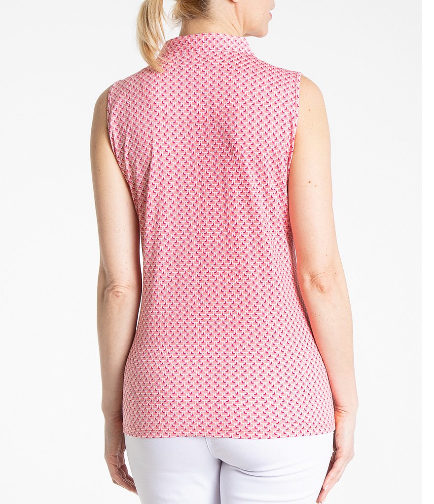 Sport Haley Belle Sleeveless Print Point Collar Polo Top