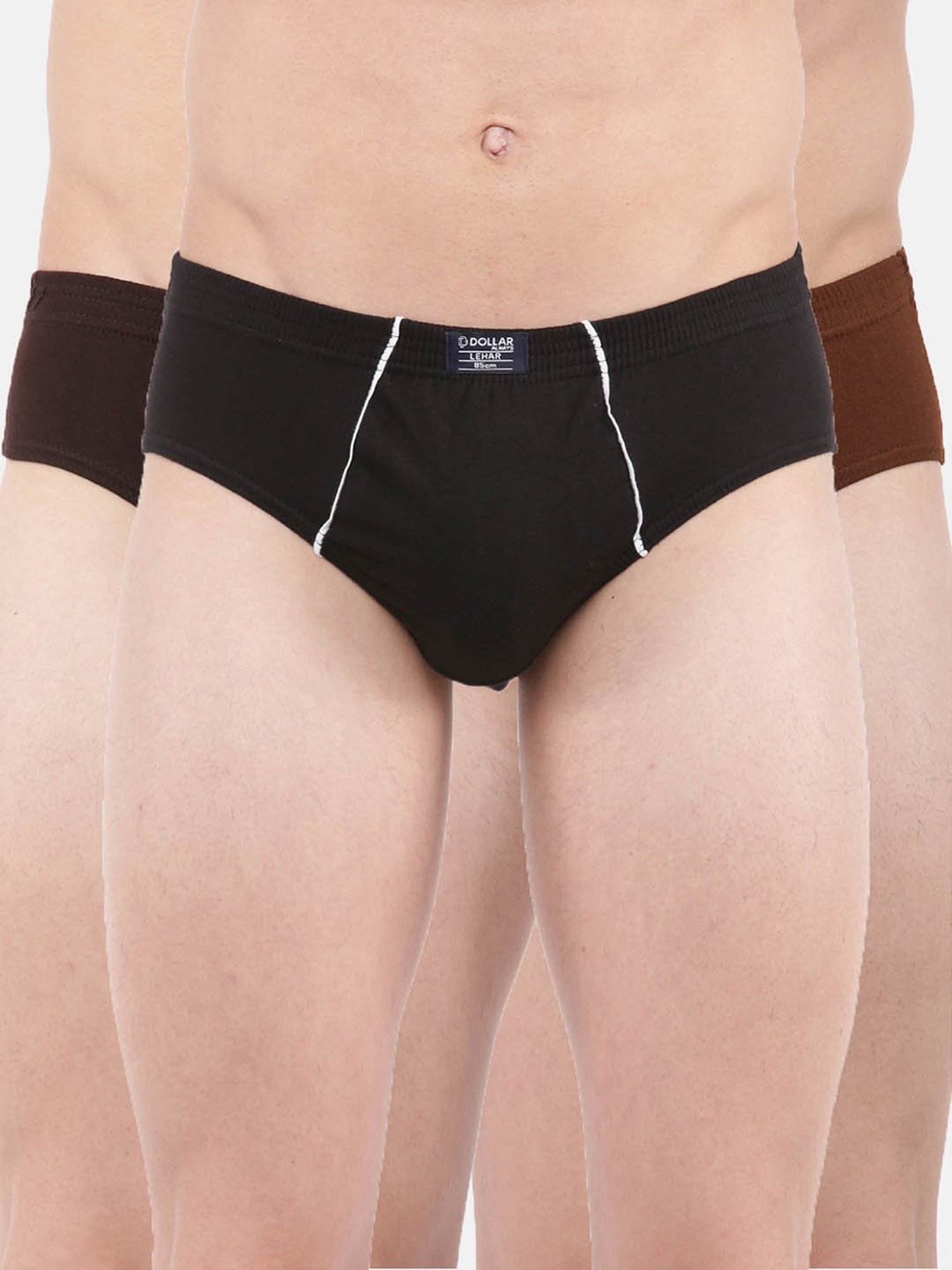 Dollar Lehar Multicolor Combed Cotton Briefs (Pack of 3)
