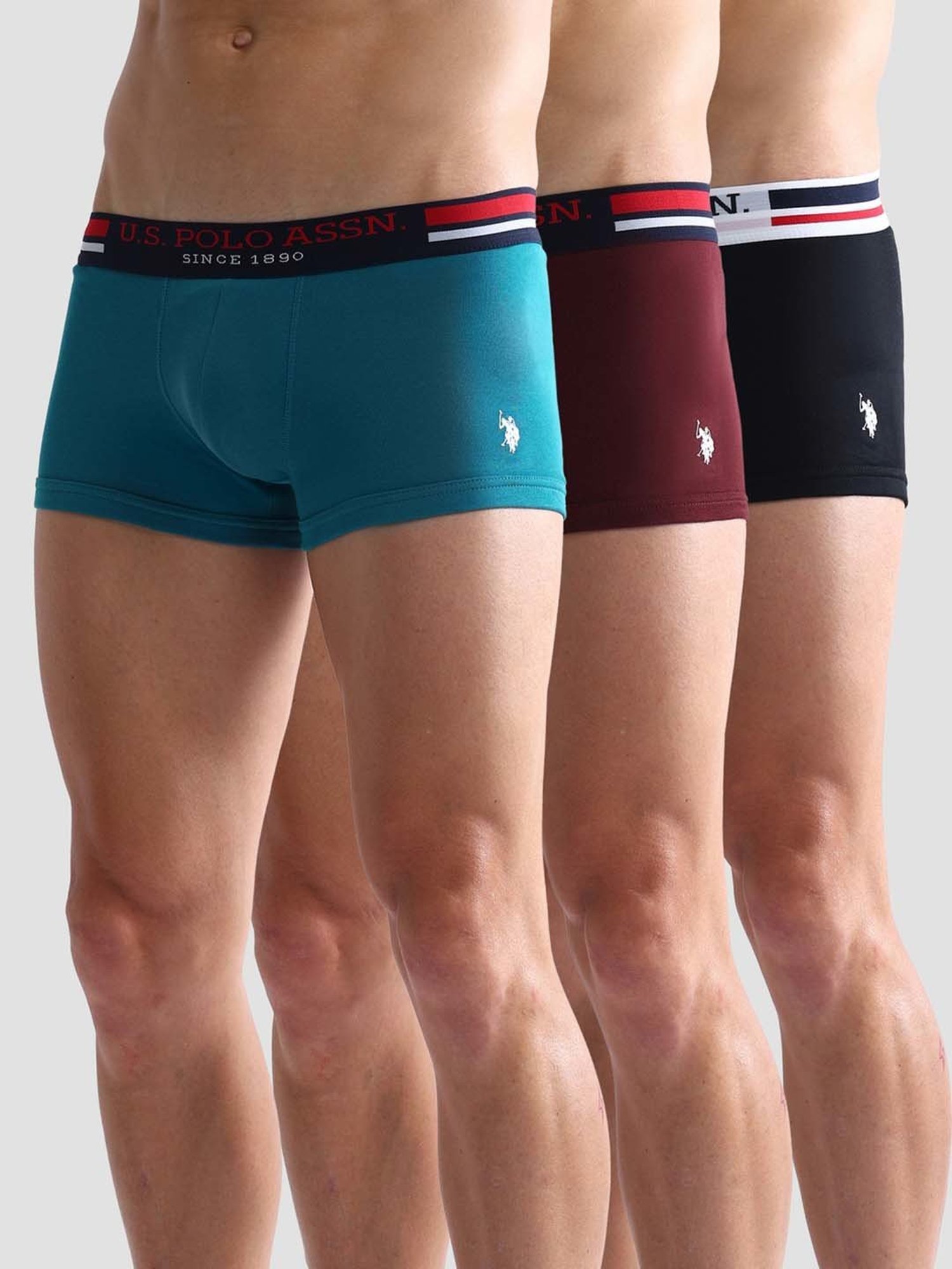 U.S. Polo Assn. Multicolor Regular Fit Trunks - Pack of 3