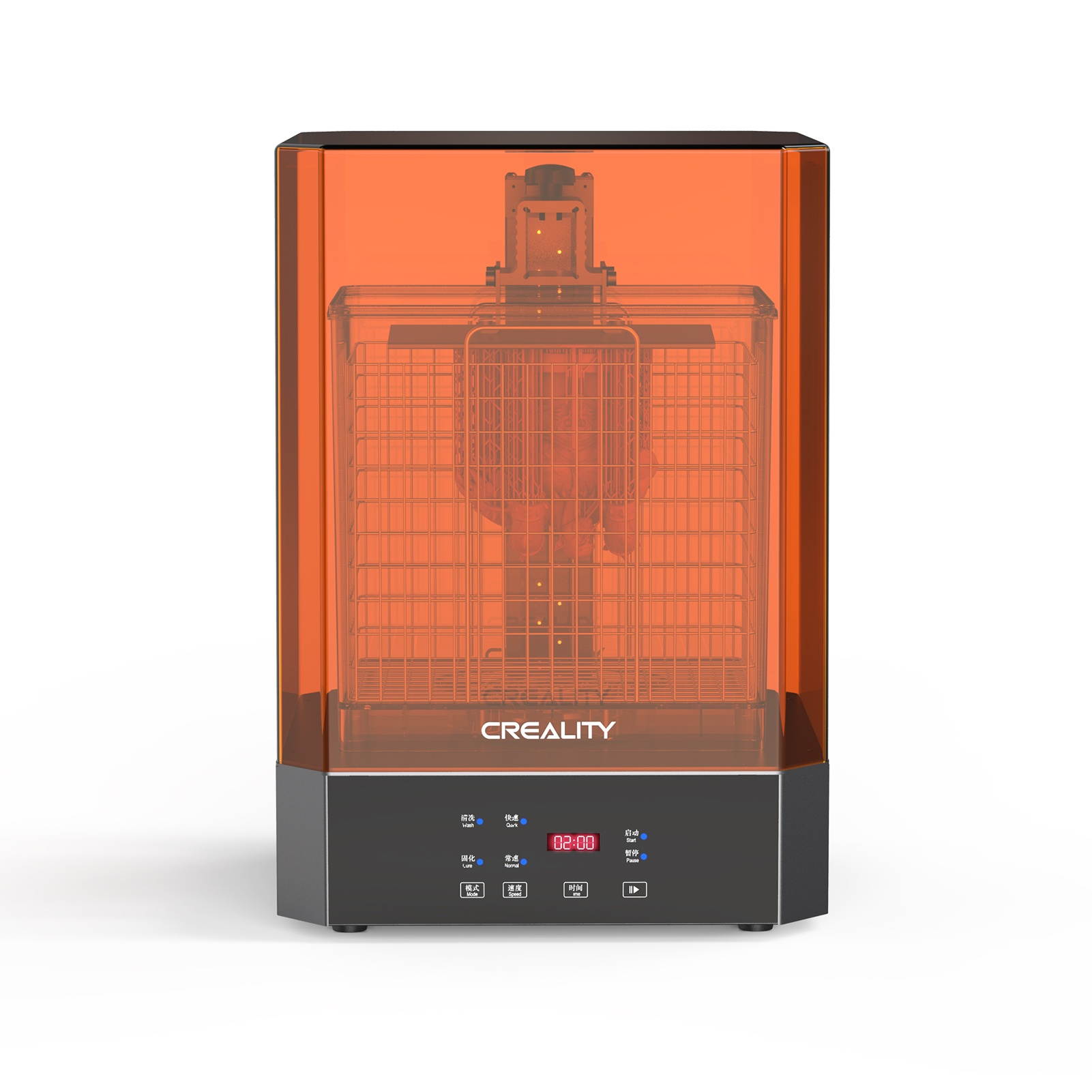 Original Creality UW-02 Washing and Curing Machine 2-in-1 for 3D Printers LCD SLA DLP Models Resin Dual-Band UV Light Source 360&deg; Rotatable Platform Adjustable Time & Speed 10.1inches Rotary Wash Cure