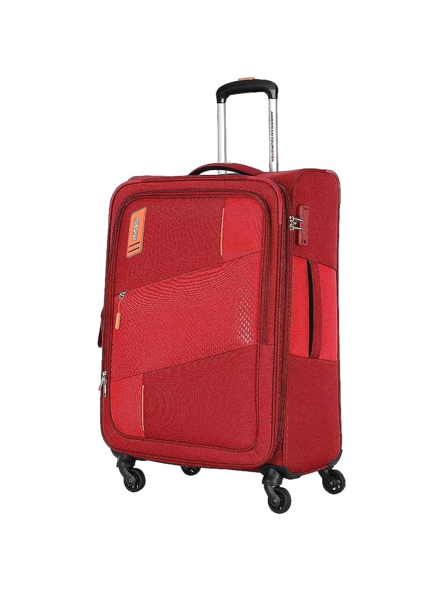 American Tourister Spruce Red Textured Soft Large Trolley Bag - 82 cm