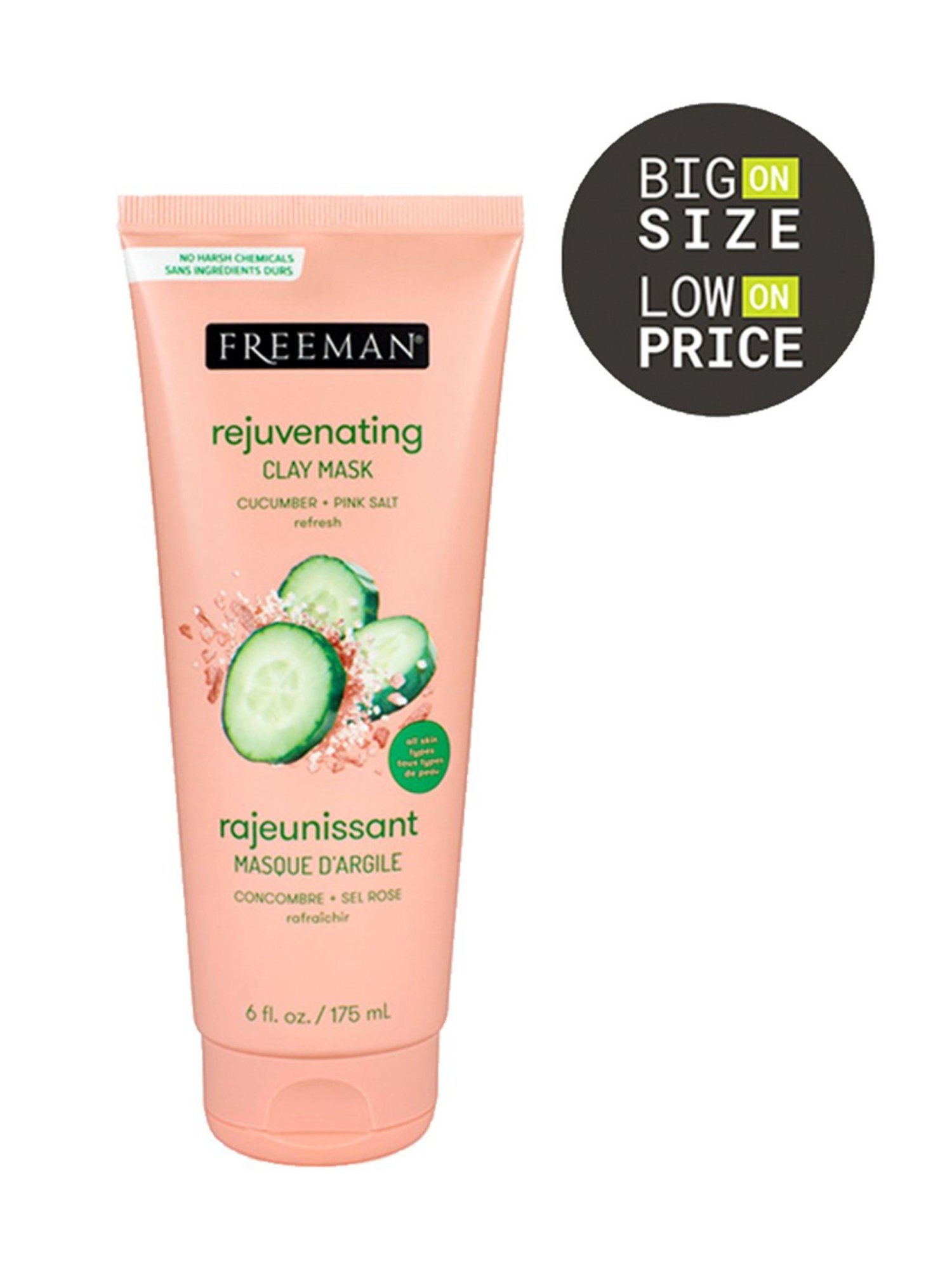 FREEMAN Cucumber + Pink Salt Rejuvenating Clay Mask - 175 ml