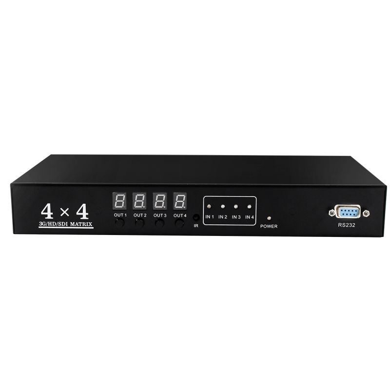 Wiistar SDI Matrix 4x4 Switcher 4 Port Multimedia Converter for 3G HD SD Monitor Security Camera CCTV Video