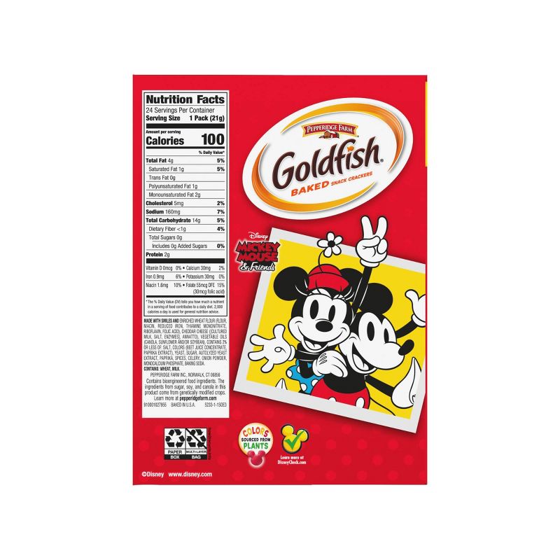 Pepperidge Farm Goldfish Mickey Mouse Valentine's Baked Snack Crackers - 24ct
