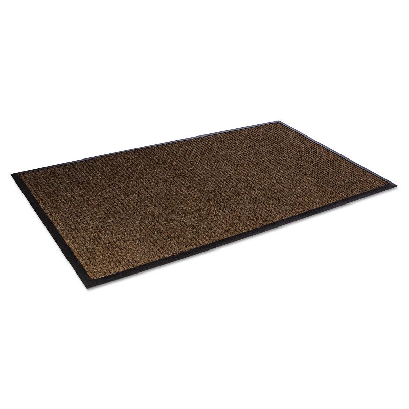 2'10"x9'11" Rectangle Solid Floor Mat Brown - Crown