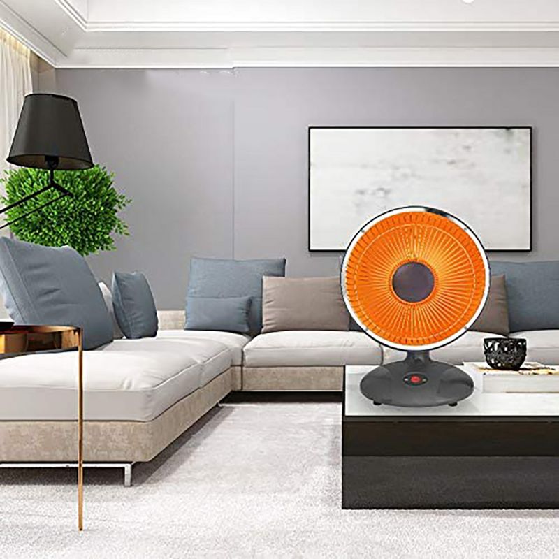 Optimus H-4110 Portable 9 Inch Adjustable Electric Dish Room Heater with Tip Over Safety Switch for Indoor Home Tabletop Desk Space Heating