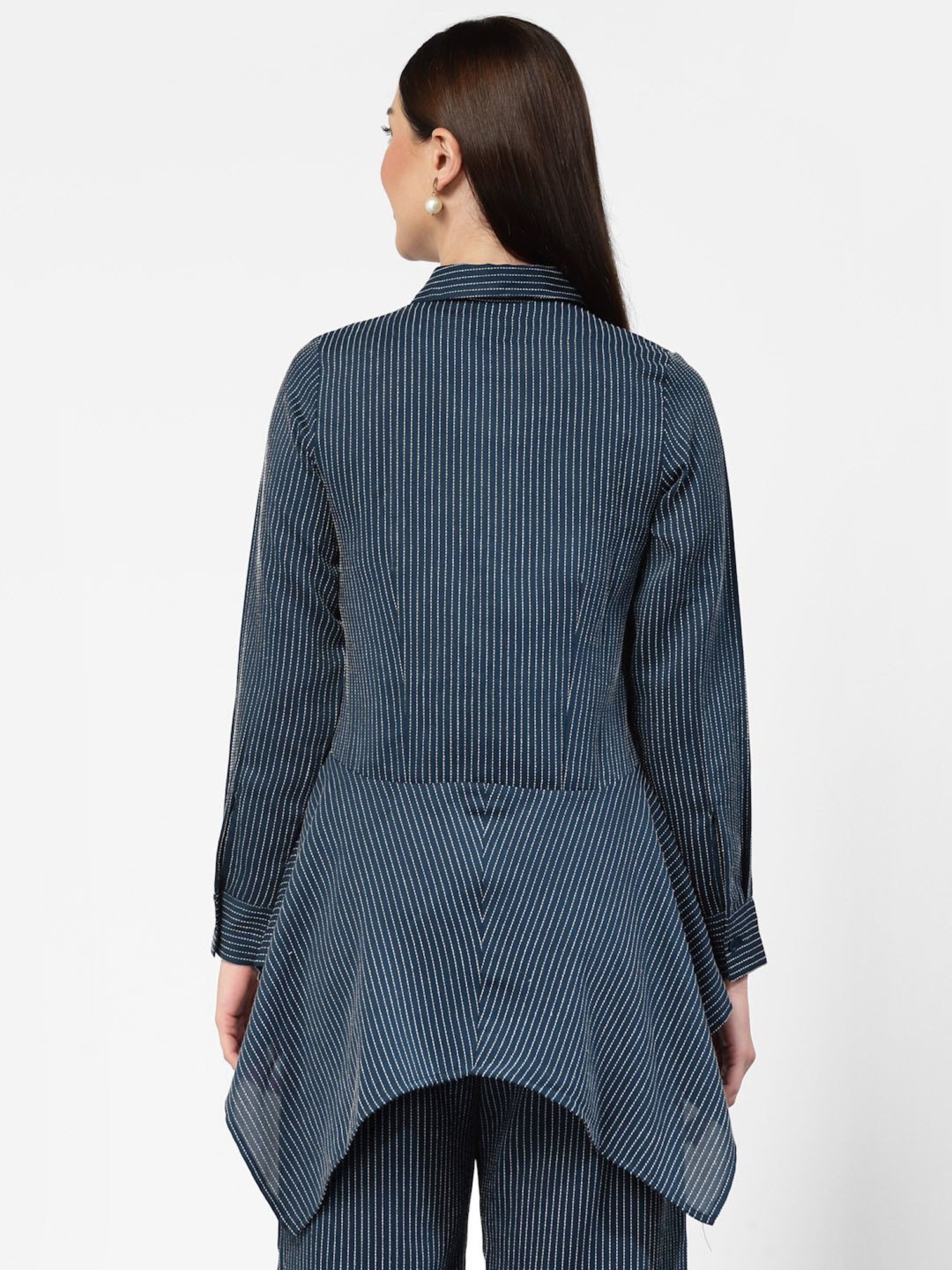 Office & You Dark Blue Striped Shirt