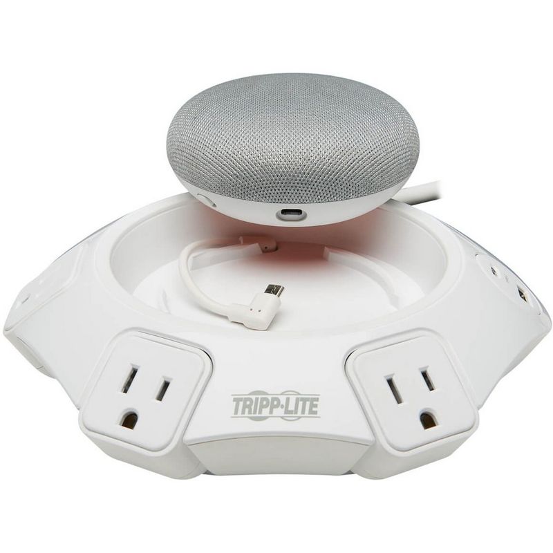 Monoprice 2 Outlet Surge Protector Wall Tap with 2 USB Charging Ports 3.4A, 450 Joules, White