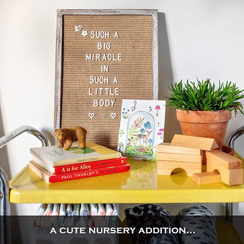 Letter Board The New Felt Letter Board 12x17 Inch Rustic Shabby Chic Wood Frame 374 Precut White Letters Script Words Emojis Wall Hook Canvas Bag Stand Changeable Message Board