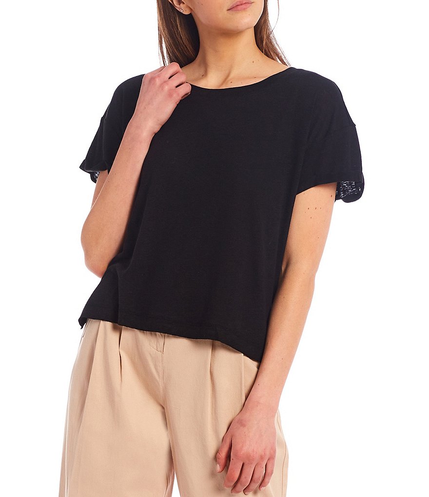 Every Knit Roll Sleeve Pullover Tee