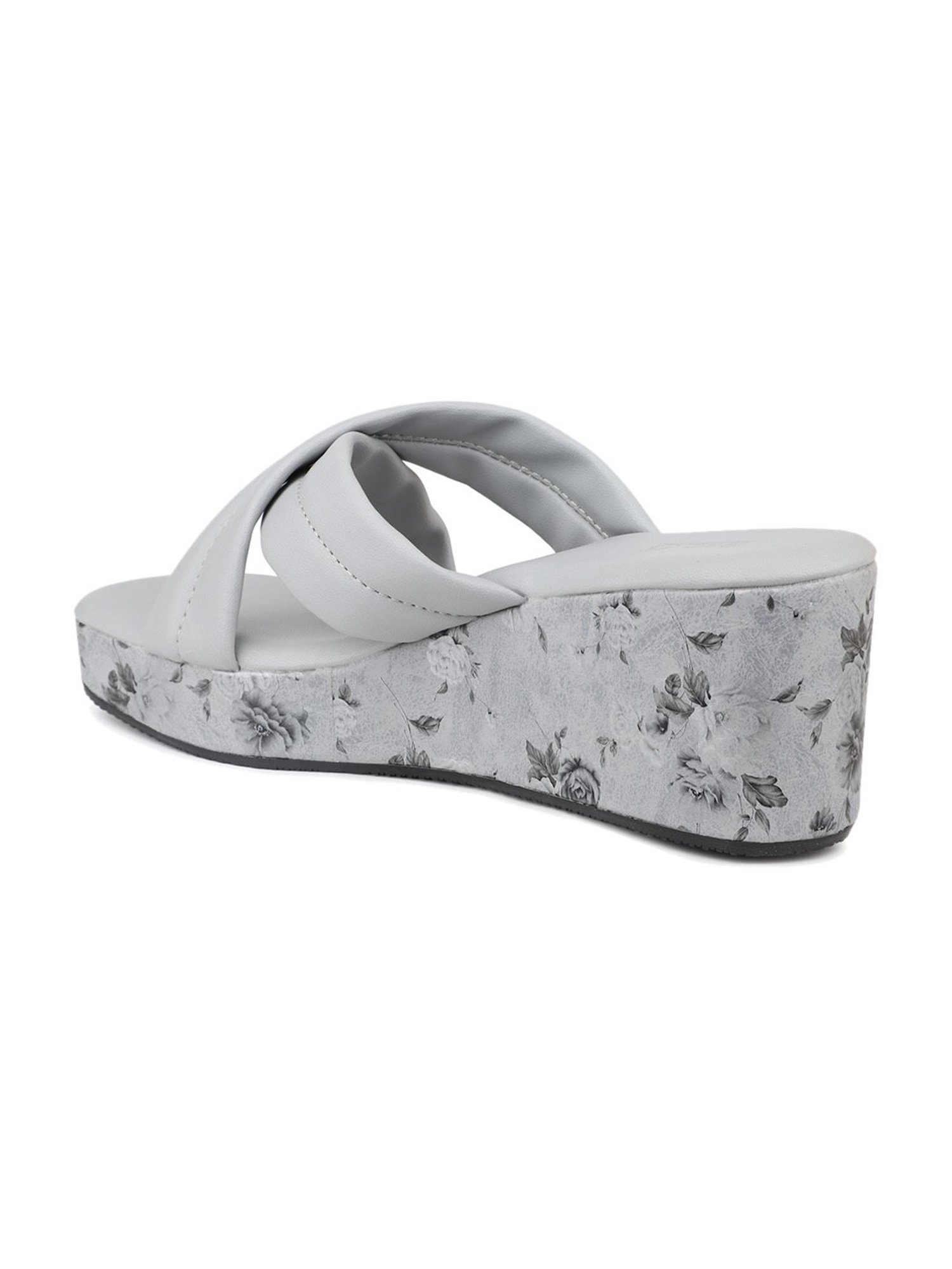 Inc.5 Women's Grey Cross Strap Wedges