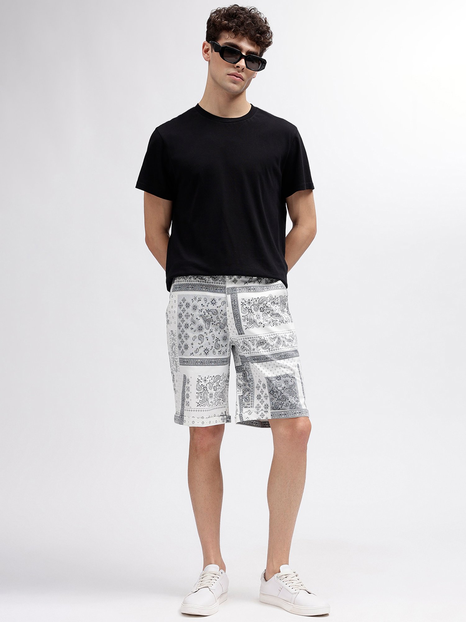 Iconic White Relaxed Fit Shorts