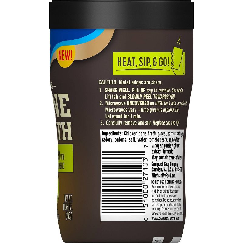 Swanson Sipping Bone Broth Chicken with Ginger & Turmeric - 10.5oz