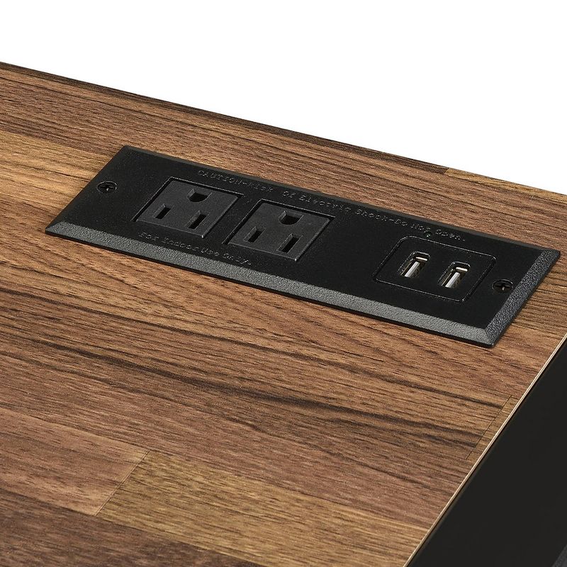 Eriboll Writing Desk with 1 Drawer and USB Plug Sand Black/Natural Tone - HOMES: Inside + Out