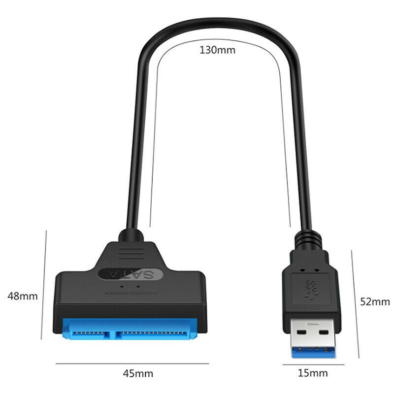 USB 3.0 to 2.5" SATA 2 Hard Drive Adapter Cable - SATA to USB 3.0 Converter for SSD/HDD - Hard Disk Drive Lead 22 pins
