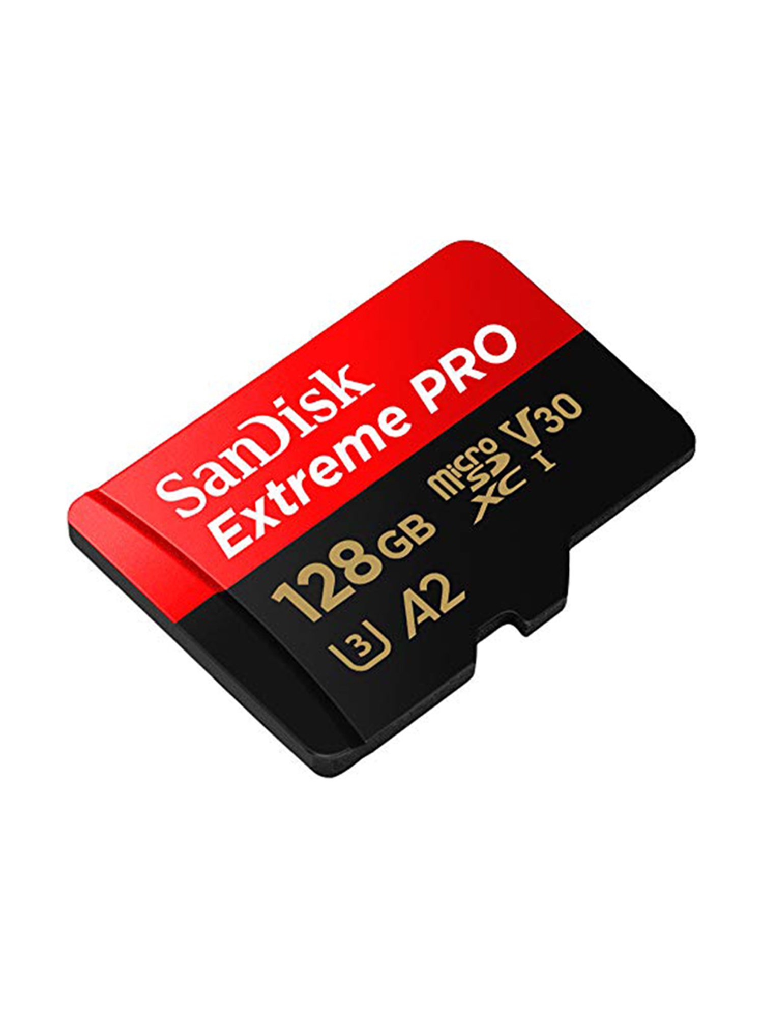 SanDisk 128GB Extreme Pro microSD UHS I Card (Red/Black)
