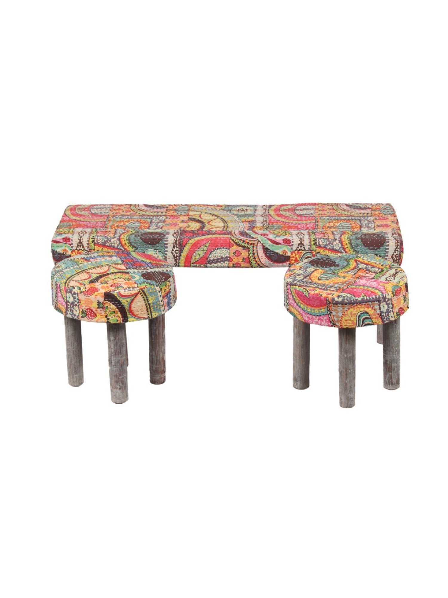 Chumbak Jodhpur Sailor Solid Blue Sheesham Wood Bench