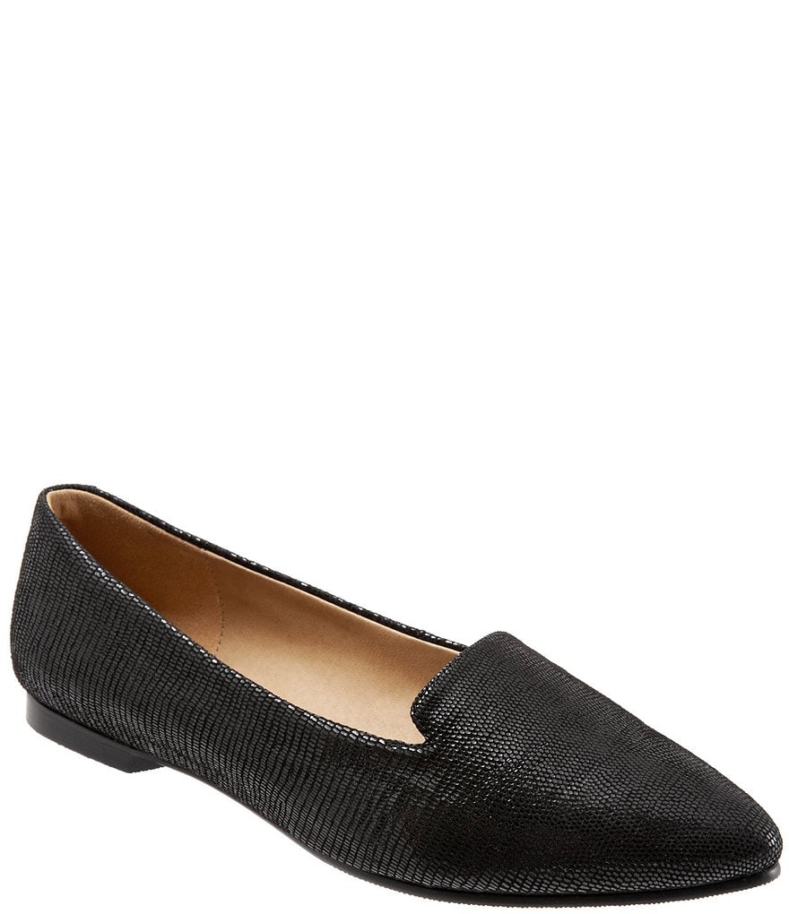 Trotters Harlow Lizard Patent Suede Leather Slip-Ons