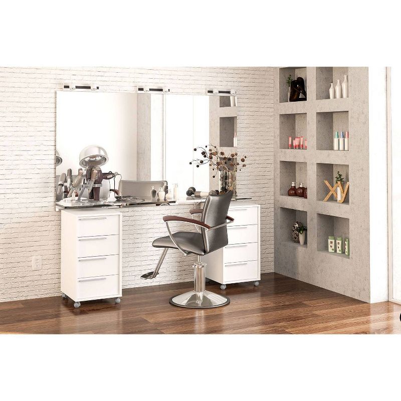 Oxford 4 Drawer File Cabinet White - Chique