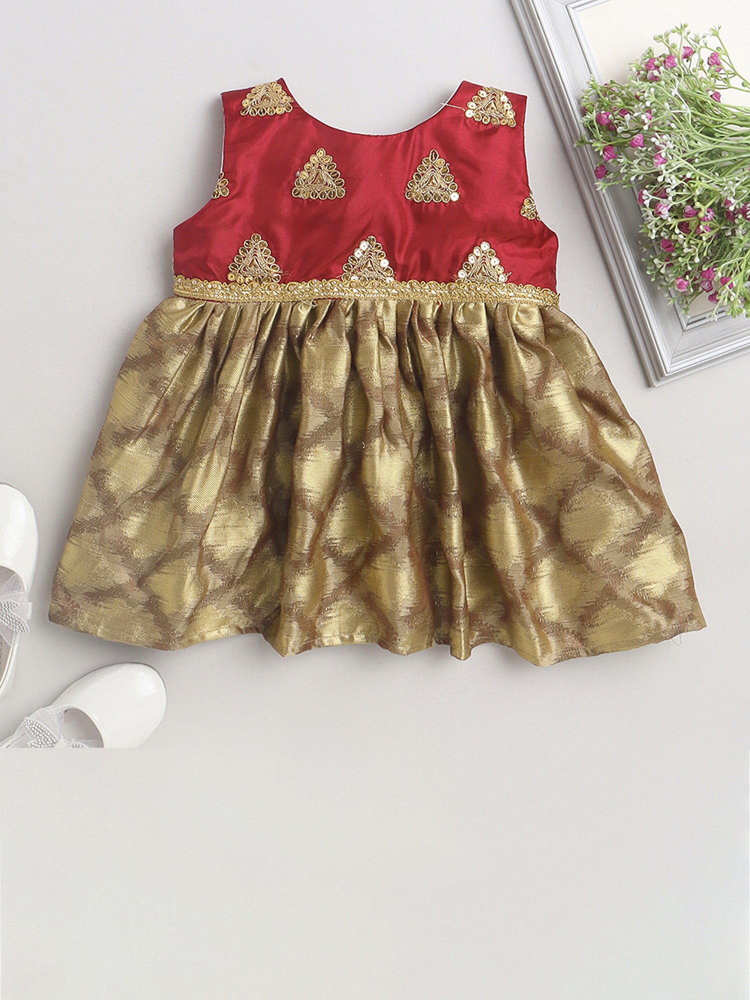 Pink Chick Kids Navy Solid Party Gowns