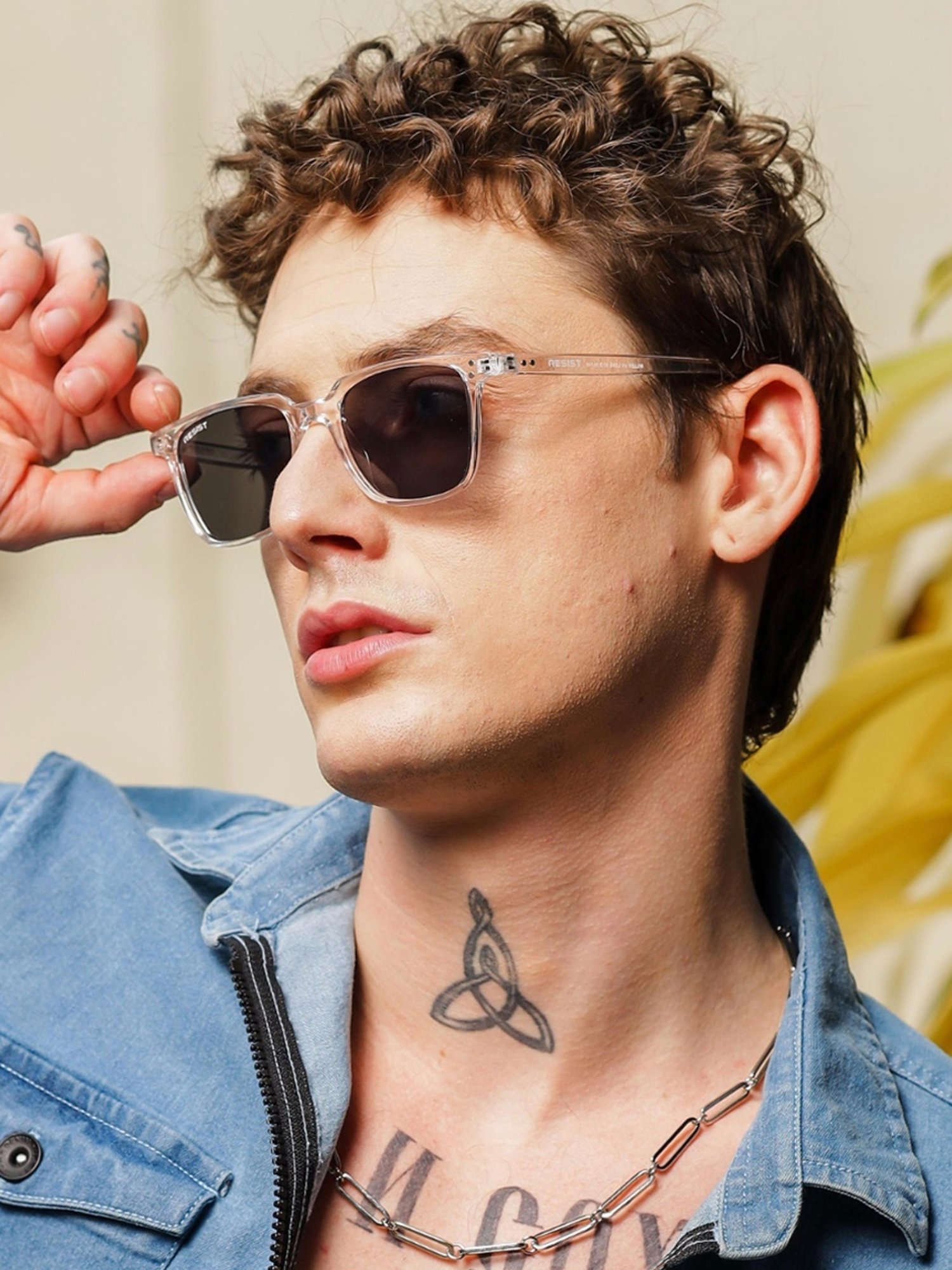 Resist Eyewear Black Wayfarer uv protected Unisex Sunglasses