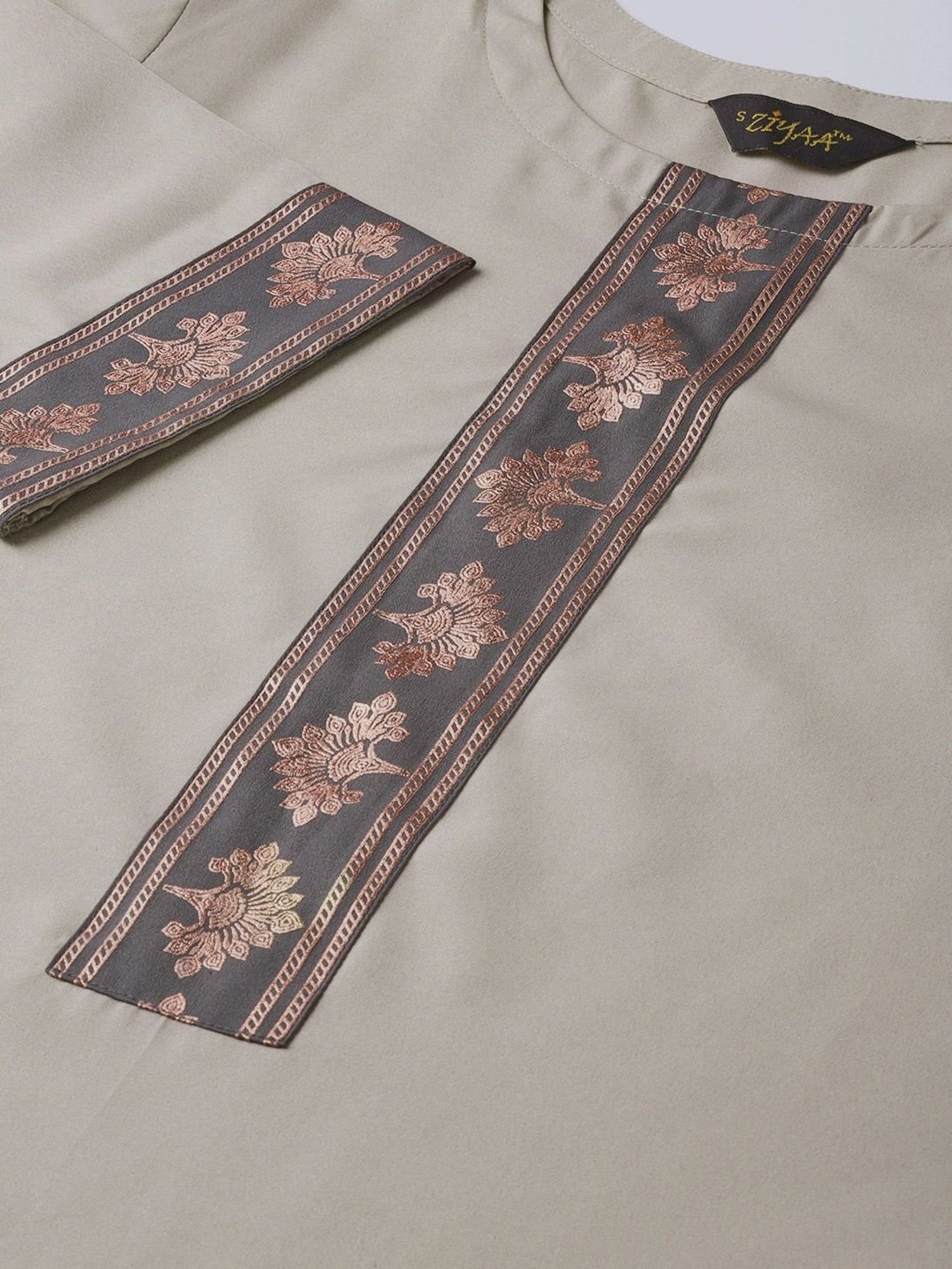 Ziyaa Beige Straight Kurta