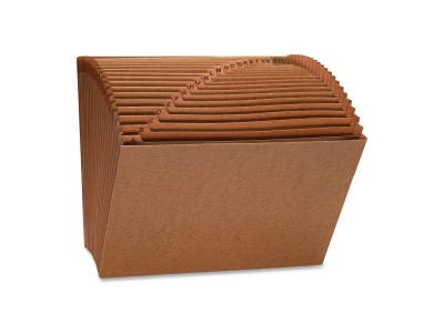 Sparco Accordion Files No-Flap 21 Pckts A-Z Letter 12"x10" Brown 26534