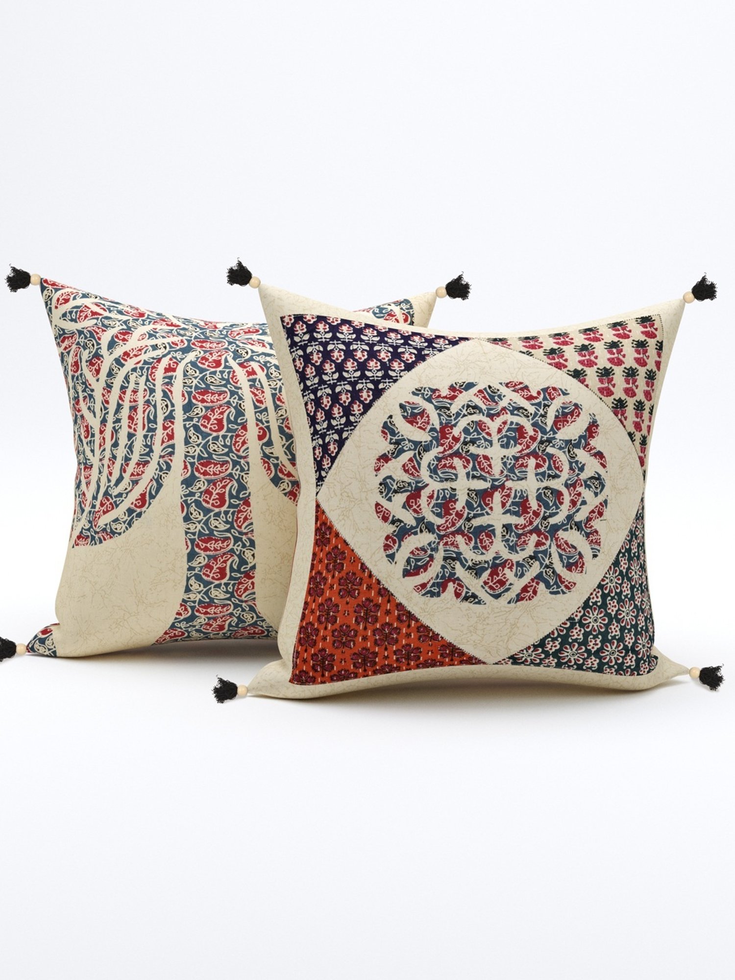 Living Roots Jaipuri Multicolor Cotton Cushion Covers - Set of 5