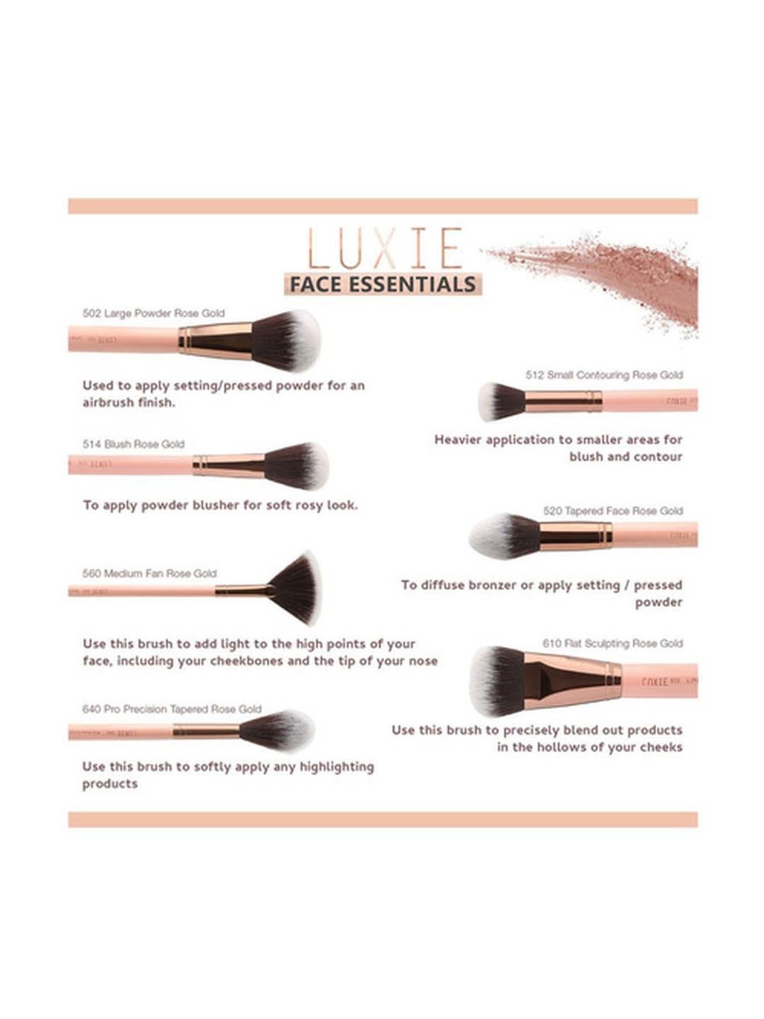 Luxie Rose Gold 520 Tapered Face Brush