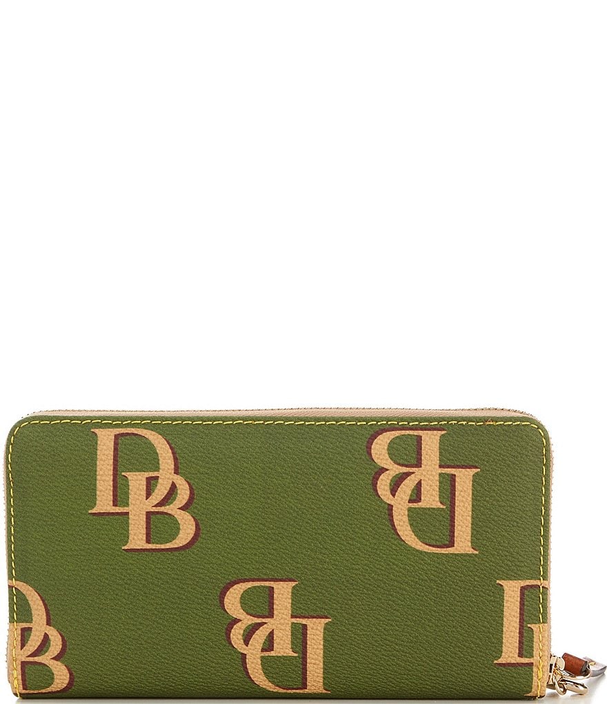 Dooney & Bourke Signature Monogrammed Collection Large Zip Around Wristlet