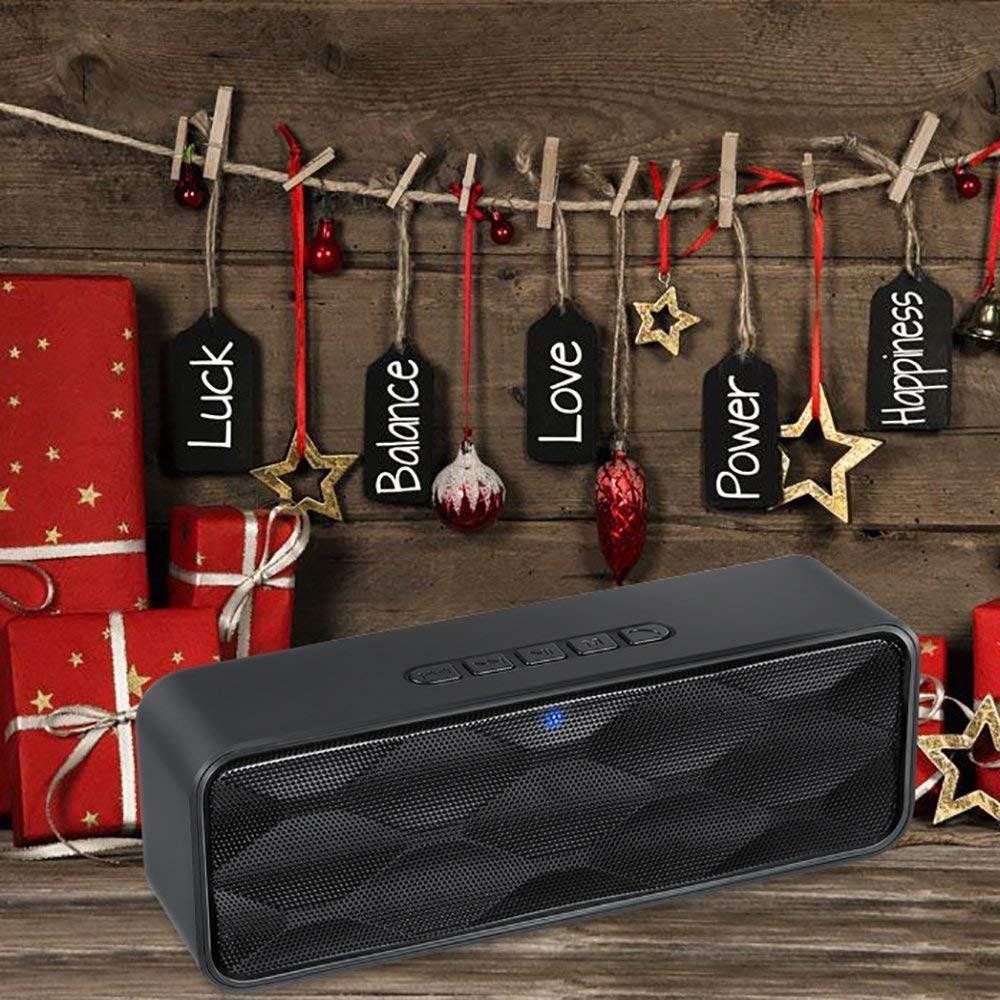 Portable wireless Bluetooth speakers, Portable 4.2 Wireless Speaker EDR Stereo with Loud HD Audio and Bass, Built-In Mic, FM Radio, 12H Playtime , TF Card , Dual Driver for Indoor & Outdoor Use