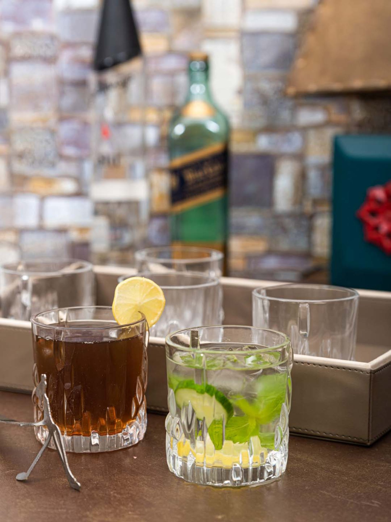 ROXX Volvic Transparent Glass Whisky Glasses (230 ml) - Set of 6