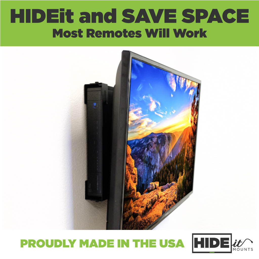 HIDEit Uni-MW Mount &mdash; Patented Adjustable Medium-Wide A/V Equipment Mount. Made in the USA