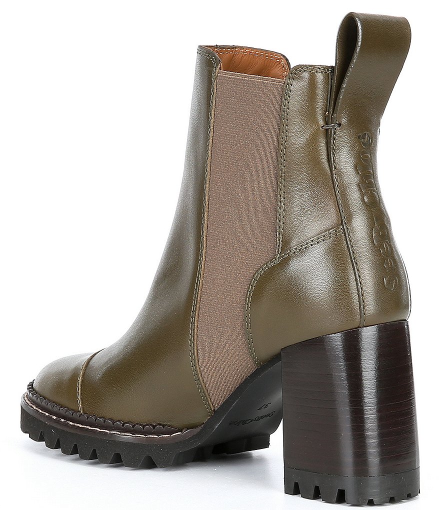 See by Chloe Mallory Leather Block Heel Booties