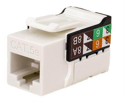 CAT5E RJ45 Keystone Jack, V-Max Series - White Color - (50 pack)