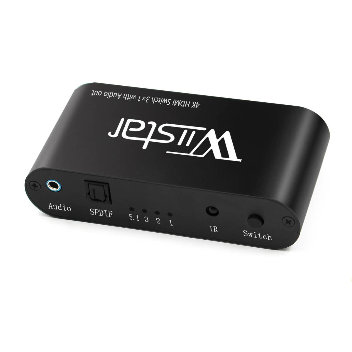 Wiistar 3x1 HDMI Switch Support 4K V1.4, 3 in 1 Switcher with Audio Extractor 3.5mm jack Optical SPDIF Toslink splitter for HDTV PS4