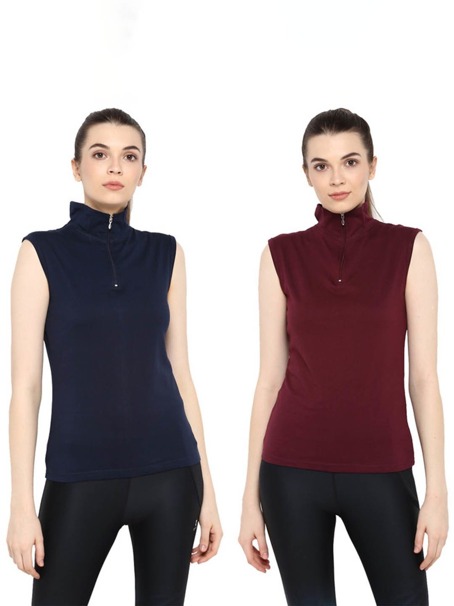Appulse Navy & Maroon Cotton T-Shirt - Pack of 2